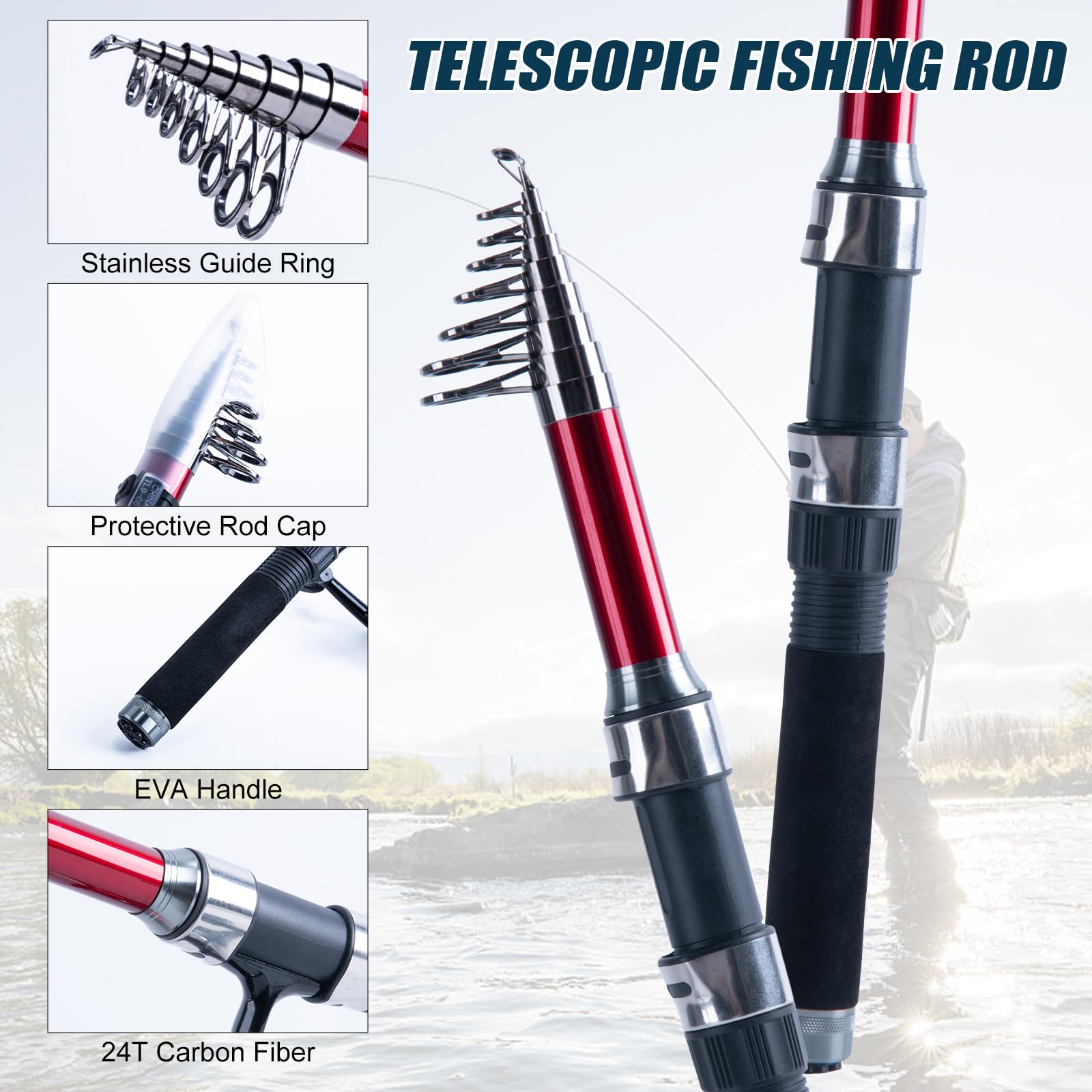 Goture 2Pcs Fishing Rod and 2P - Reel Bag recension och pris